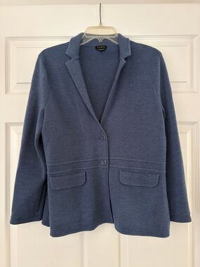Talbots Blue Knit Blazer Jacket